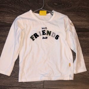 White Long Sleeve Kids Tee with 'Best Friends' Design